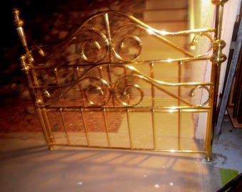 Vintage Queen Brass Bed Frame w/ Matching Metal Frame U-SHIP