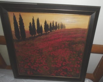 Poppies in the Sunset Field by Steve Thoms Lithograph Art Print Wall Decor