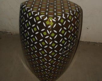 Porcelain Geometric Motif Asian Garden Stool