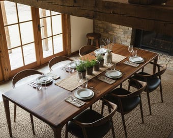 Walnut Dining Table, Natural Wood Table for Livingroom, Walnut Dinner Table, Kitchen room Dining Table, Wooden Dining Table,