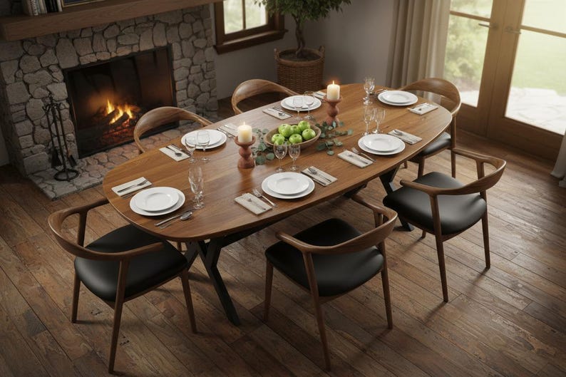 Handmade Walnut Dining Table, Solid Wood Kitchen Table - Etsy