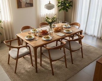 Walnut Dining Table, Natural Wood Table for Livingroom, Walnut Dinner Table, Kitchen room Dining Table, Wooden Dining Table,