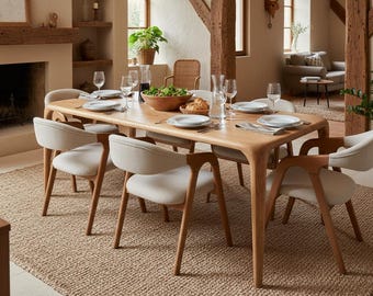 Walnut Dining Table, Natural Wood Table for Livingroom, Walnut Dinner Table, Kitchen room Dining Table, Wooden Dining Table,