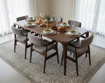 Walnut Dining Table, Natural Wood Table for Livingroom, Walnut Dinner Table, Kitchen room Dining Table, Wooden Dining Table,