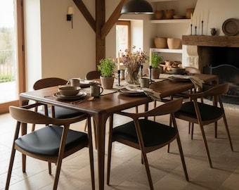 Walnut Dining Table, Natural Wood Table for Livingroom, Walnut Dinner Table, Kitchen room Dining Table, Wooden Dining Table,