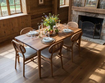 Walnut Dining Table, Natural Wood Table for Livingroom, Walnut Dinner Table, Kitchen room Dining Table, Wooden Dining Table,