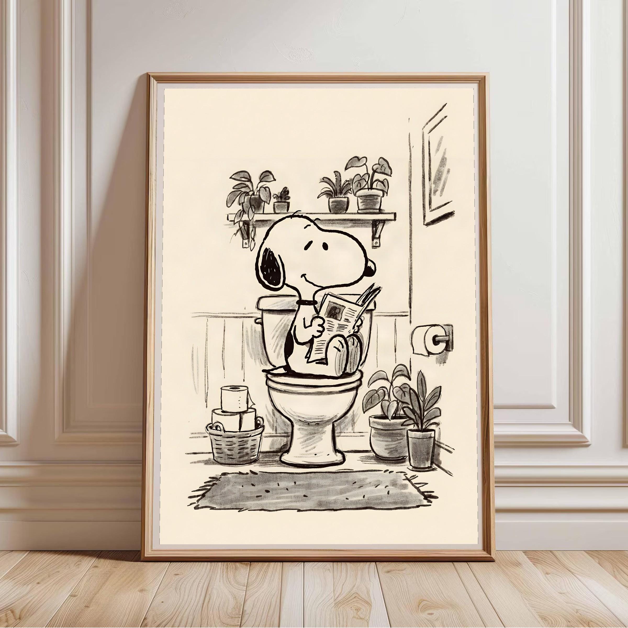 Snoopy bathroom art - Etsy 日本