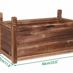 Wood planter bed for small garden space 30 cm x 60 cm