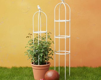 Decorative Plant Trellis Stake – Metal Vine Support Frame for Potted Plants & Herbs