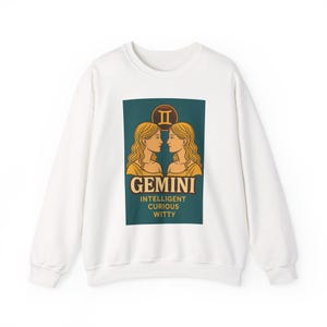 Gemini Zodiac Crewneck Sweatshirt | Unisex Astrology Apparel, Horoscope Gift, Birthday Celebration, Astrology Lover, Trendy Sweatshirt