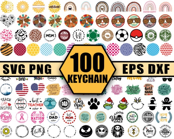 Keychain Bundle Svgkeychain Svground Keychain Svgkeychain - Etsy