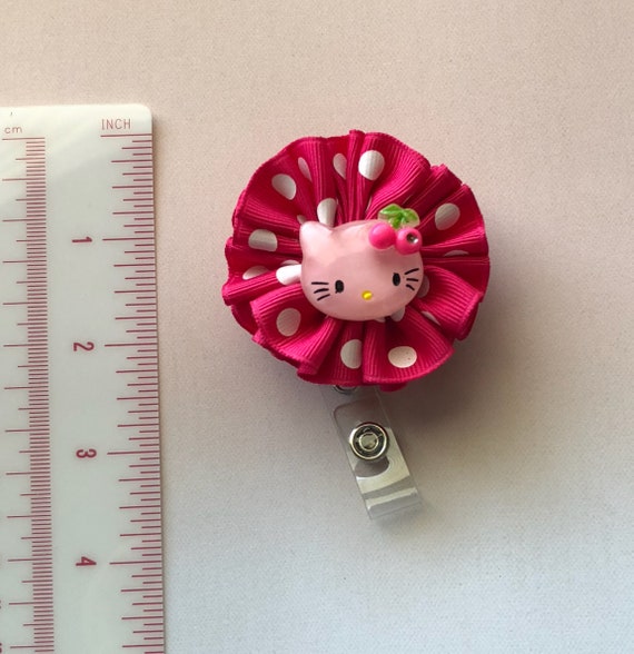Hello Kitty Pink Polka Dot Ribbon Badge Reel/Holder Il_570xn