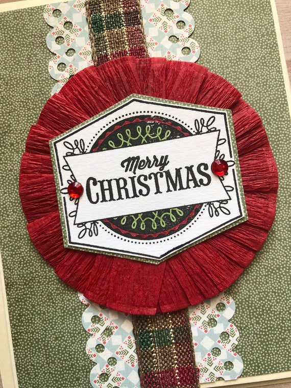 Handmade Christmas Card | Merry Christmas Crepe Circle Card Il_570xn