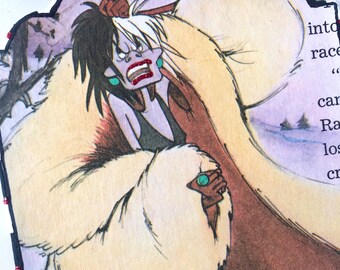 Cruella Wooden Ornament | Cruella De’Vil Ornament | Disney Villains Ornament