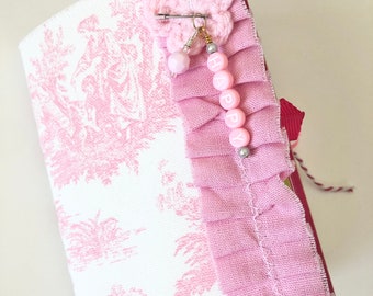 Spring Floral Journal | Pink and Green Folio Journal | Handmade Journal