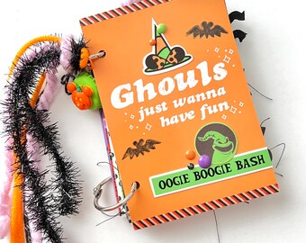 Disney Halloween Theme  Mini Scrapbook | Boogie Bash Mini Album | Handmade Mini Album