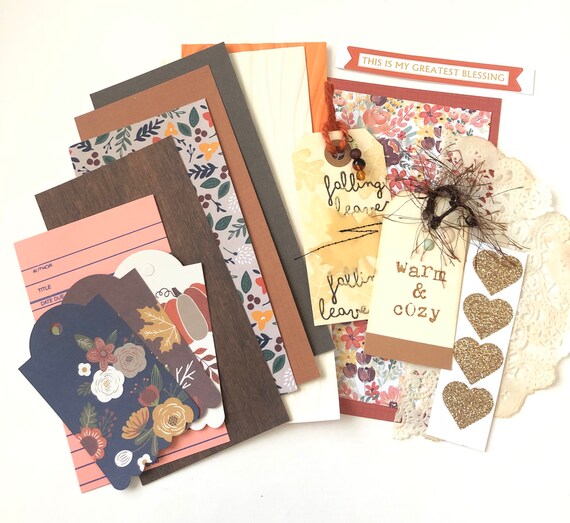 Fall Junk Journal Kit, Junk Journal Kit, Ephemera Kit, Autumn Theme Journal Supplies Il_570xn