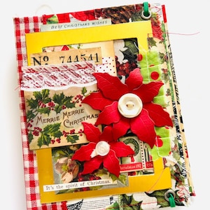 Vintage Christmas Album | Fabric Cover Album | Christmas Junk Journal Album
