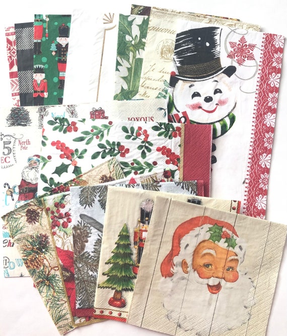 17 Assorted Decoupage Christmas Napkins, Christmas Napkins, Decoupage Napkin Il_570xn