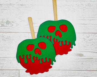 2 Halloween Carmel Apples Die Cuts, Poison Apple Die Cuts, Apple Die Cuts