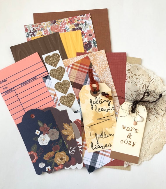 Fall Junk Journal Kit, Junk Journal Kit, Ephemera Kit, Autumn Theme Journal Supplies Il_570xn