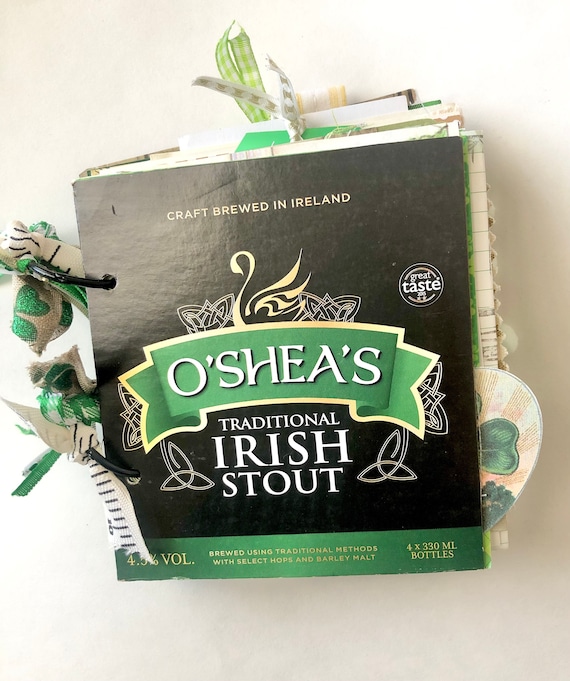 Irish Beer Journal, Irish Theme Scrapbook, Junk Journal, Handmade Book, Memory Journal, Irish Book, Vintage Journal, Journaling Book Il_570xn