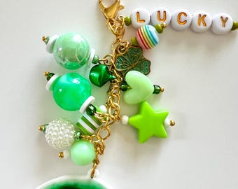 St. Patrick’s Day Rainbow Charm Dangle, Green Rainbow Charm Dangle