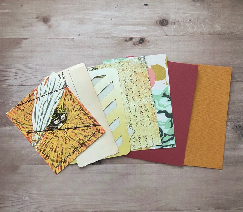 Junk Journal Kit, Floral Pattern Library Pocket
