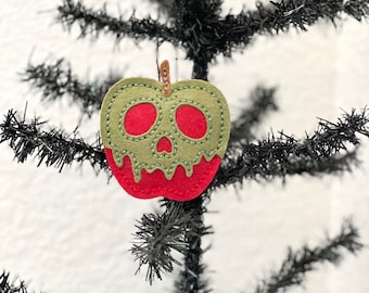 Poison Apple Ornament | Felt Poison Apple Ornament | Handmade Felt Ornament