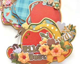 Cowboy Hat Mini Album | Handmade Memory Book | Western Theme Scrapbook