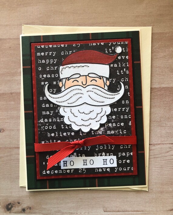 Handmade Santa Christmas Card Il_570xn