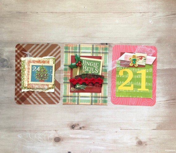 3 Christmas Embellished Pocket Cards for Scrapbooking Il_570xn