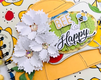 Bee Theme Album, 6x8 Album, Handmade Photo Album