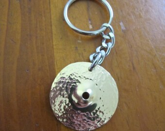 Drum Cymbal Keyring | Brass Hammered Key Ring | READY TO SHIP | Miniature Drum Jewellery | Brass Key Ring | Statement Jewelry | Music Gift