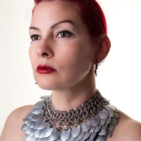 Scale Mail Necklace Etsy