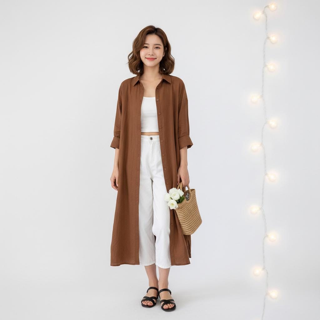brown oversized shirt dress Long Sleeve Button Front Collared Detail Shirt Dress In Chocolate Brown | EGO US