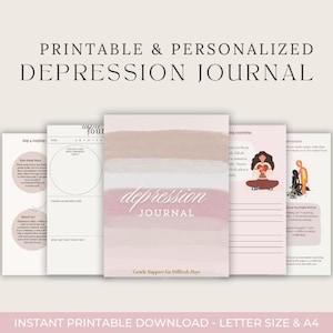 Diario della depressione / Quaderno di lavoro guidato sulla salute mentale di 30 giorni / PDF stampabile per la cura di sé e la guarigione
