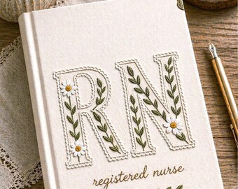 Cuaderno personalizado bordado con motivos florales para enfermeras tituladas, regalo para estudiantes de enfermería.