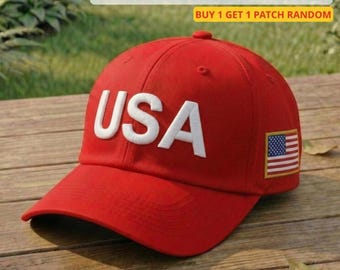 Gorra blanca bordada de EE. UU., gorra patriótica con la bandera estadounidense MAGA, Estados Unidos ha vuelto, 4 de julio, gorra de Trump 45/47, elecciones de Trump 2024, regalo del orgullo