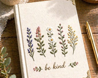 Cuaderno personalizado con bordado de jardín botánico, regalo de cumpleaños significativo para tu mejor amiga.