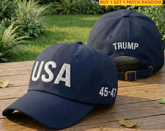 Gorra blanca bordada de EE. UU. Trump 45-47, estilo presidente de Estados Unidos, bandera estadounidense patriótica, política de EE. UU., elecciones de Trump 2024, regalo del orgullo