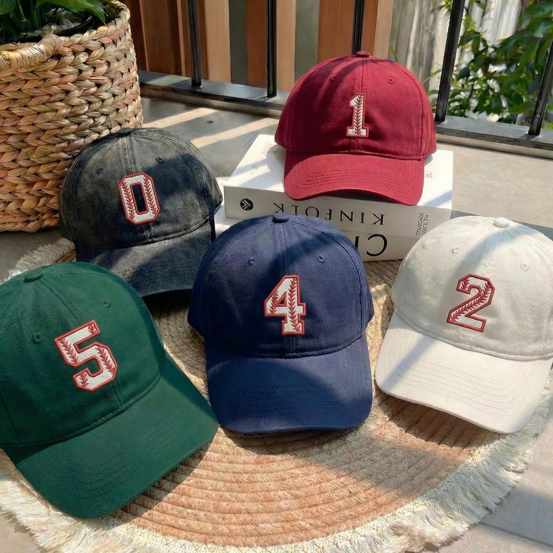 Custom Number Embroidered Cap, Personalized Sports Number Sun Hat, Gift ...