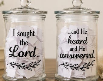 Prayer Jar | Answered Prayer Jar Set | Christian Faith Gift | Prayer Journal | Bible Study Gift