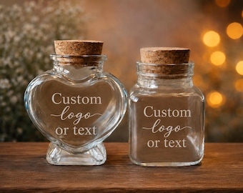 Personalized Glass Jar | Small Keepsake Jar | Custom Text Jar | Honeymoon Sand Jar| Wedding Favor Party Favor | Gift for Her