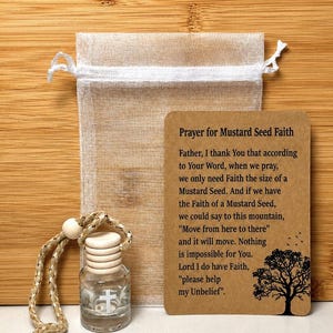 Mustard Seed Faith Car Charm | Christian Gift for Baptism | Church Group Present | afbeelding 2