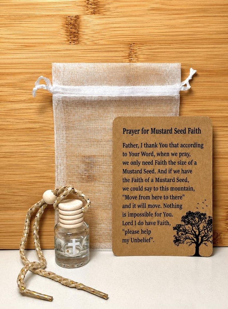 Mustard Seed Faith Car Charm | Christian Gift for Baptism | Church Group Present | afbeelding 2