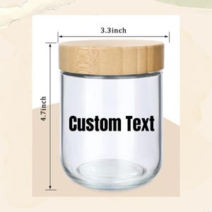 Custom Glass Jar | 16 oz Jar with wood lid | Personalized Jar