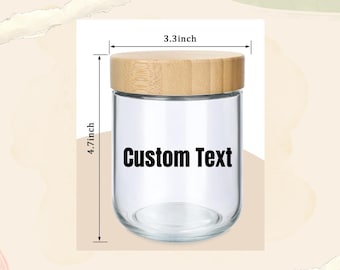 Custom Glass Jar | 16 oz Jar with wood lid | Personalized Jar