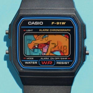 Custom “Charizard” Unique F-91W Casio Watch