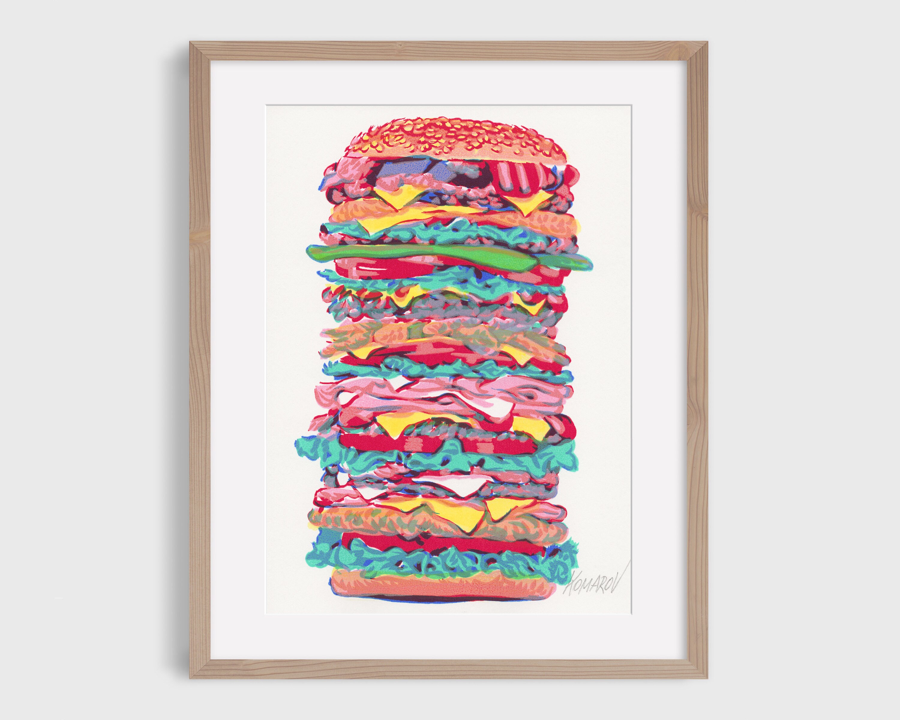 Burger Painting Pop Art Original Art Food Wall Art Kitchen Etsy